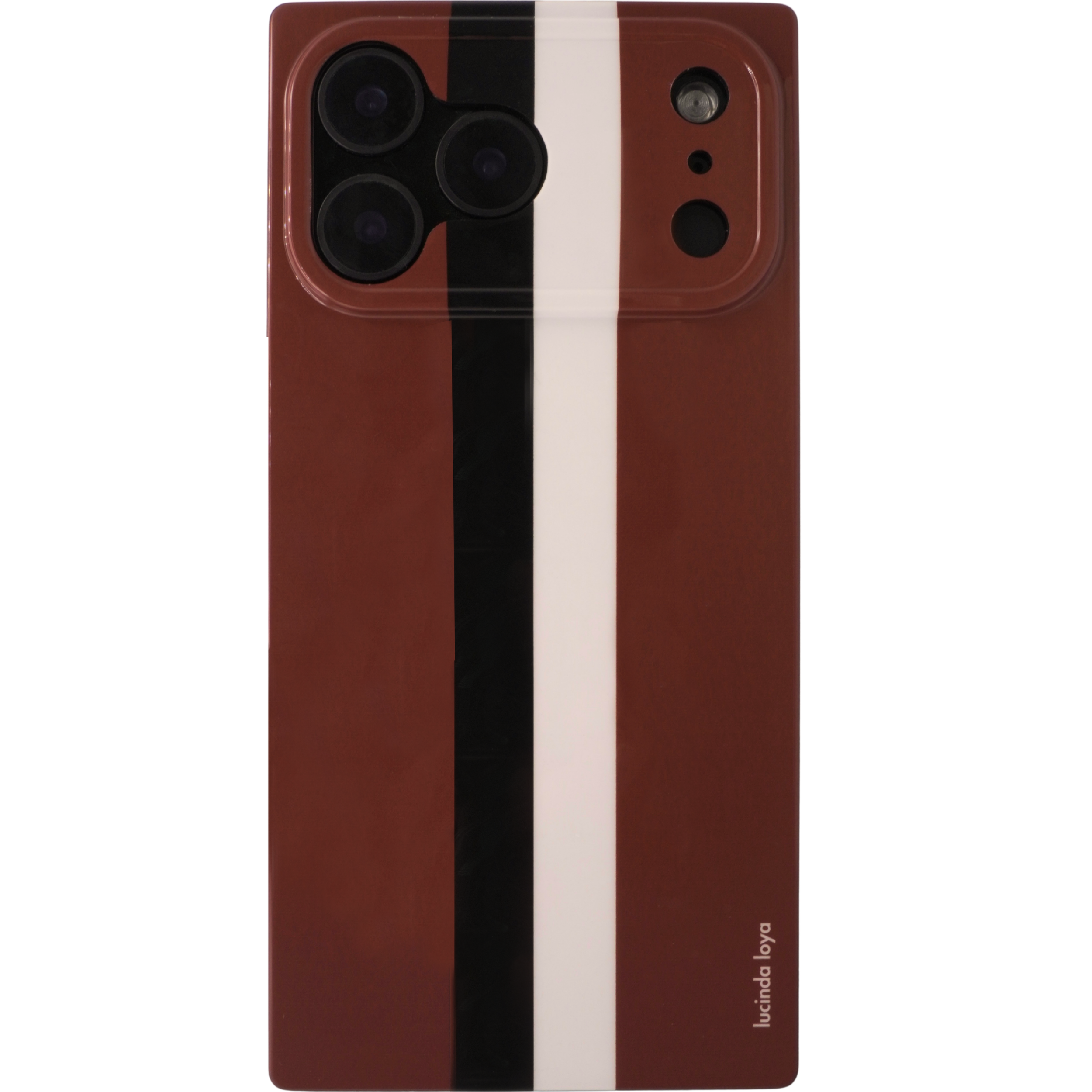 LLI Racing Stripe iPhone Case Cognac Brown